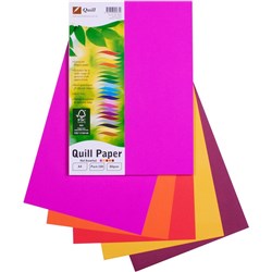 QUILL COLOURED COPY PAPER A4 80gsm Asst Hot Colours Pk100