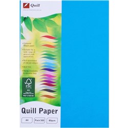 QUILL COLOUR COPY PAPER A4 80gsm 500 Pack Marine Blue