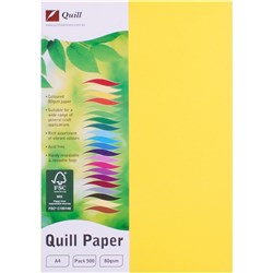 QUILL COLOUR COPY PAPER A4 80gsm 500 Pack Lemon