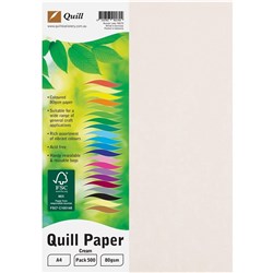 QUILL COLOUR COPY PAPER A4 80gsm 500 Pack Cream