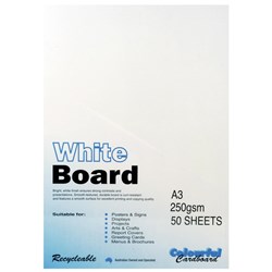 COLOURFULDAYS PASTEBOARD White Board A3 250gsm Pk50