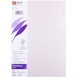 QUILL METALLIQUE PAPER A4 120gsm Mother of Pearl Pk25