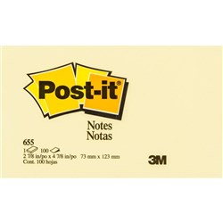 POST-IT 655 NOTES ORIGINAL 100Shts 76x127mm Yellow, Pk12