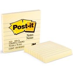 POST-IT 630-55 NOTES ORIGINAL Lined 100Shts 76x76mm Yellow