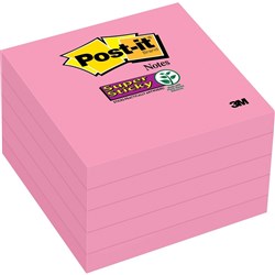 POST-IT NOTES 654-5SSNP NEON PINK Super Sticky 76x76mm Pack of 5