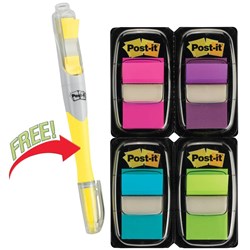 POST-IT 680-PPBGVA FLAGS Value Pack 50x4 Asst & High Lighter