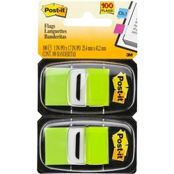 POST-IT 680-BG2 FLAGS Twin Pack 25x43mm Bright Green