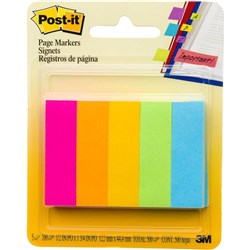 POST-IT  PAGE MARKERS 670-5AN Neon, 500 Asstd, 13x44mm