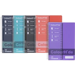 MARBIG COLOURHIDE NOTEBOOK A5 200 Page Assorted #D