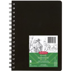 DERWENT VISUAL ART DIARY A5 120Pages 110gsm Black