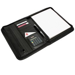 REXEL PAD HOLDER COMPENDIUM A4 Zippered with NotePad Black