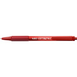 BIC SOFTFEEL BALLPOINT PENS Retractable Red Box12