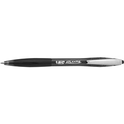 BIC ATLANTIS BALLPOINT PEN Retractable Black Box/12