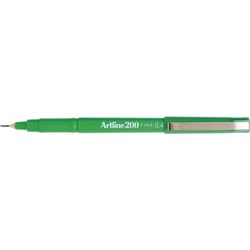 ARTLINE 200 FINELINER PENS 0.4mm Green Box12