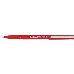 ARTLINE 220 FINELINER PENS 0.2mm Red Box12