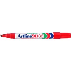 ARTLINE 90 PERMANENT MARKERS Med Chisel Red Box12