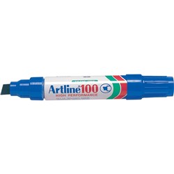 ARTLINE 100 PERMANENT MARKERS Large Chisel Blue Box6