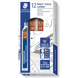 STAEDTLER MARS MICROGRAPH LEAD 2B 0.5mm Tube 12