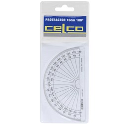 CELCO 100BP180 PROTRACTOR 10CM 180Degree Semi Circle, Clear