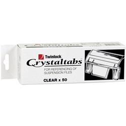 CRYSTALFILE INDICATOR TABS Original Style Clear Box50 Obsolette#