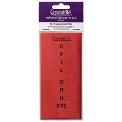 CRYSTALFILE INDICATOR TAB INSERTS  A-Z  Pk52 Red