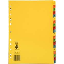 MARBIG BRIGHT MANILLA DIVIDERS A4 A-Z  Multi-Coloured