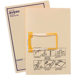AVERY TUBECLIP MANILLA FILES F/Cap Buff Printed Blue Box20 Clearance Stock#