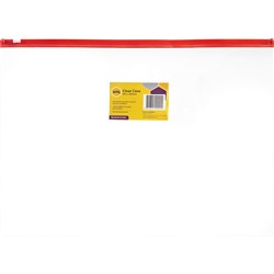 MARBIG CLEAR CASES PVC B4 with Zip 395x290mm Asstd