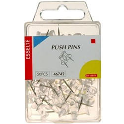 ESSELTE PINS PUSH 8x20mm Clear Pk50