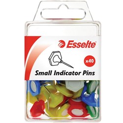 ESSELTE INDICATOR PINS 15x13mm Assorted Pk40