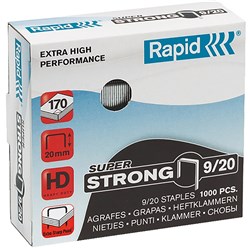 RAPID 9/20 STAPLES 20mm Heavy Duty, Box 1000-R# Reduced Clearance Stock#