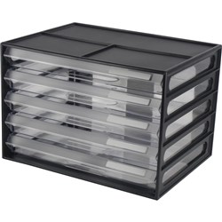 ITALPLAST FILING DRAWERS Landscape 5 Drawers Black