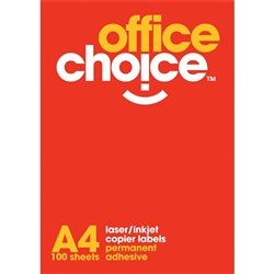 OFFICE CHOICE LASER LABELS Inkjet/Copier 8/Sht 99.1x67.7