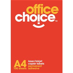 OFFICE CHOICE LASER LABELS Inkjet/Copier 65/Sht 38.1x21.2