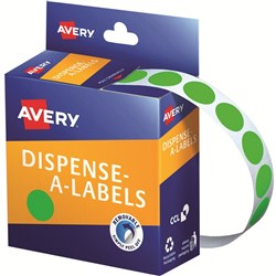 AVERY DISPENSER LABEL DMC14FG Circle 14mm Fluro Green Pk700