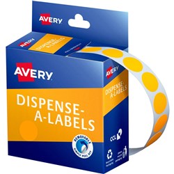 AVERY DISPENSER LABEL DMC14FO Circle 14mm Fluro Orange Pk700