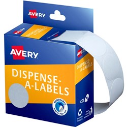 AVERY DISPENSER LABEL DMC24W Circle 24mm White Pk550