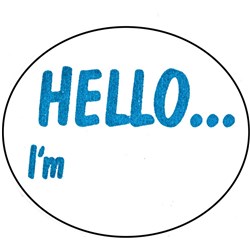 AVERY DISPENSER LABEL PRINTED Hello 58x43mm Pk100