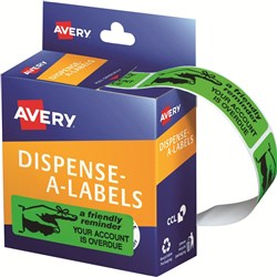 AVERY DISPENSER LABEL PRINTED Friendly Reminder19x64mm Pk125