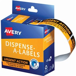 AVERY DISPENSER LABEL PRINTED Urgent Action 19x64mm Pk125