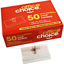 OFFICE CHOICE CONVENTION CARD Pin & Clip, Box50 #D Obsolette#
