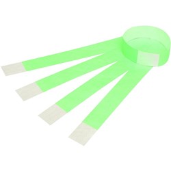 REXEL WRISTBANDS with Serial Number - Fluoro Green Pk100