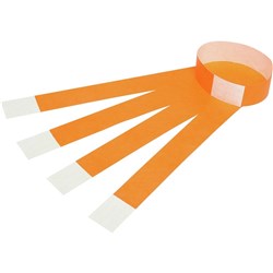 REXEL WRISTBANDS with Serial Number - Fluoro Orange Pk100