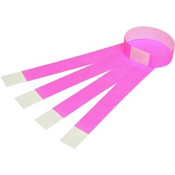 REXEL WRISTBANDS with Serial Number - Fluoro Pink Pk100