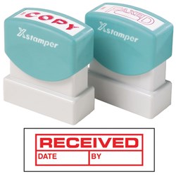 XSTAMPER -1 COLOUR -TITLES R-Z 1680 Received/Date/By Red