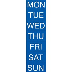 QUARTET MAGNETIC CALENDAR HEADINGS Days Wht/Blue 50x25mm