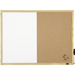 QUARTET PINE FRAME COMBO BOARD Whiteboard/Corkboard 600x900mm