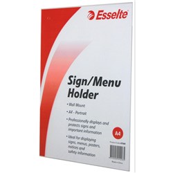 ESSELTE WALL MOUNT SIGN HOLDERS, A4 Portrait