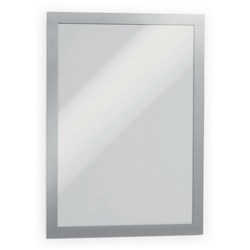 DURABLE DURAFRAME SIGN HOLDER A4 Adhesive Back Silver Pack 2 Magnetic seal 236 x 323 mm