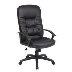 EXECUTIVE CHAIR COMMANDER High Back, Bonded Leather, Black 120kg